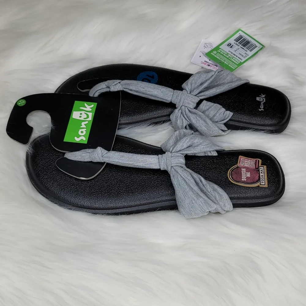 Sanuk Yoga Sling Ella Sandals Gray & Black